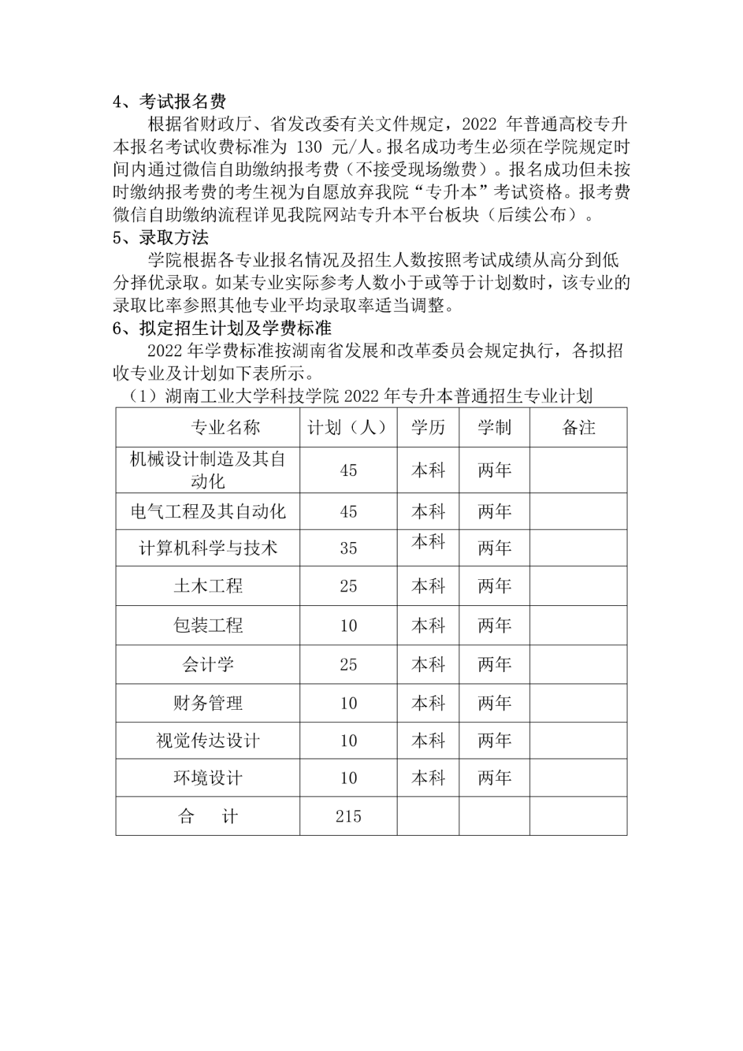 湖南工业大学科技学院2022年专升本招生简章（含招生计划）(图2)